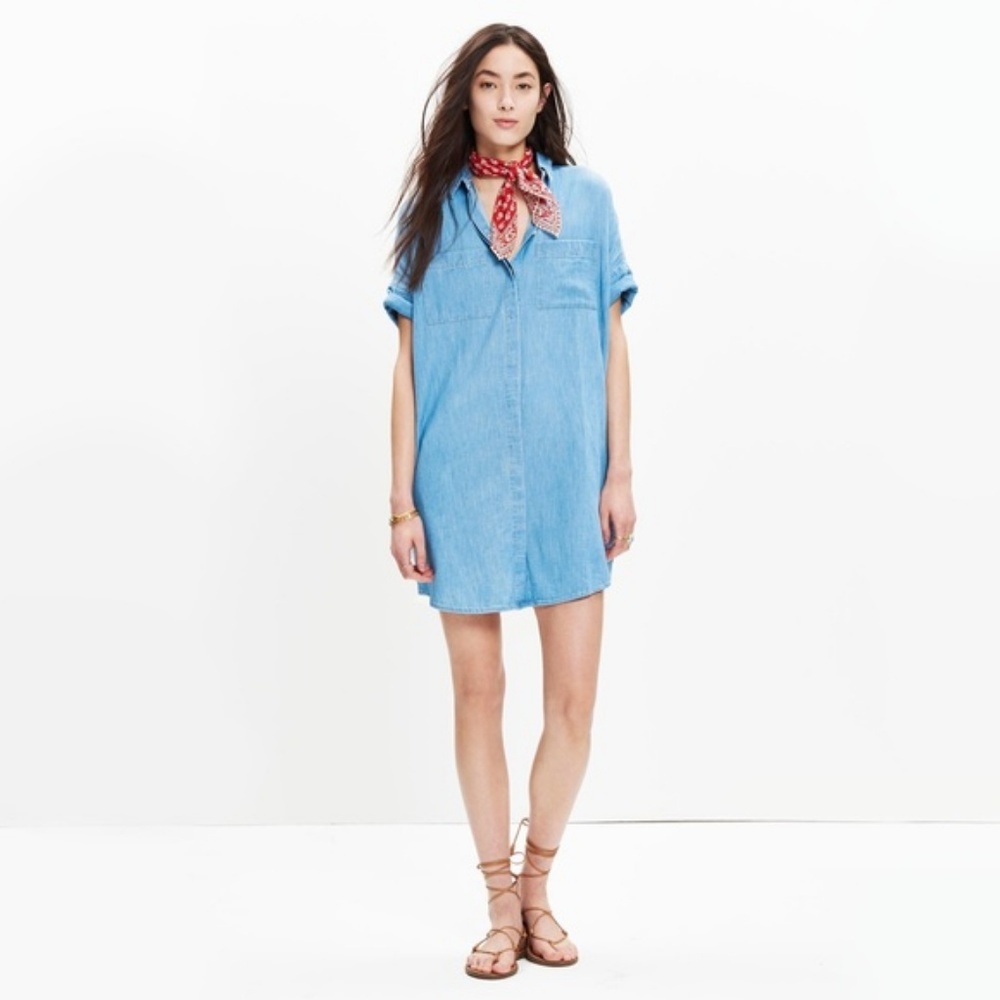 NWOT Madewell Denim Courier Shirt Dress XXS
